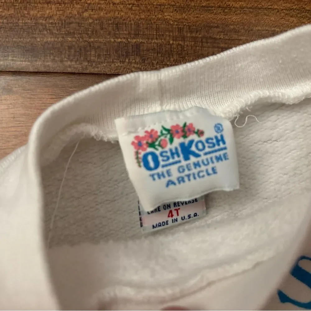 Osh Kosh B’Gosh vintage white crewneck sweatshirt.